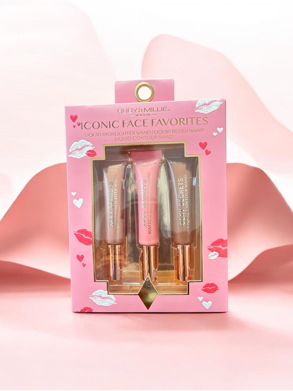 Iconic Face Favorites Liquid Highlighter, Blush & Contour Set - Pink